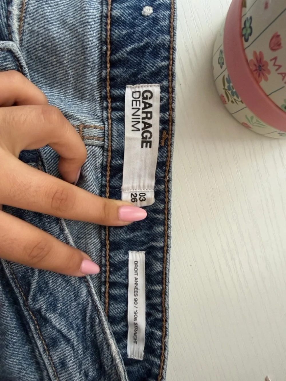 Garage Blue Denim High-Rise Straight Jeans - Picture 2 of 4